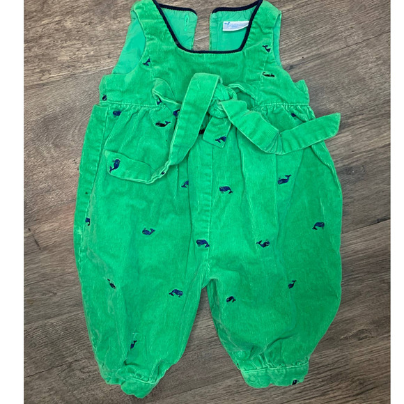 Hartstrings Other - Hartstrings Baby Girl's Y2K Vintage  Green with Whales Romper- 12 M